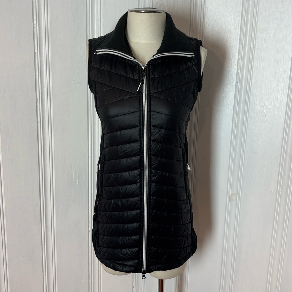 OHSHO Black Quilted Longline Vest w/ Stretch Side Panels | Size S estimated - Picture 3 of 10
